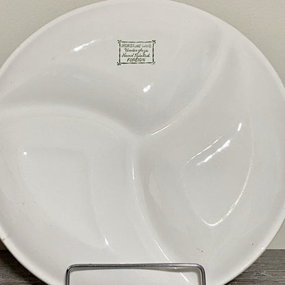 Ironstone Ware 3 Multi Section Round Serving Platter Dish Art Deco Apple Italian
