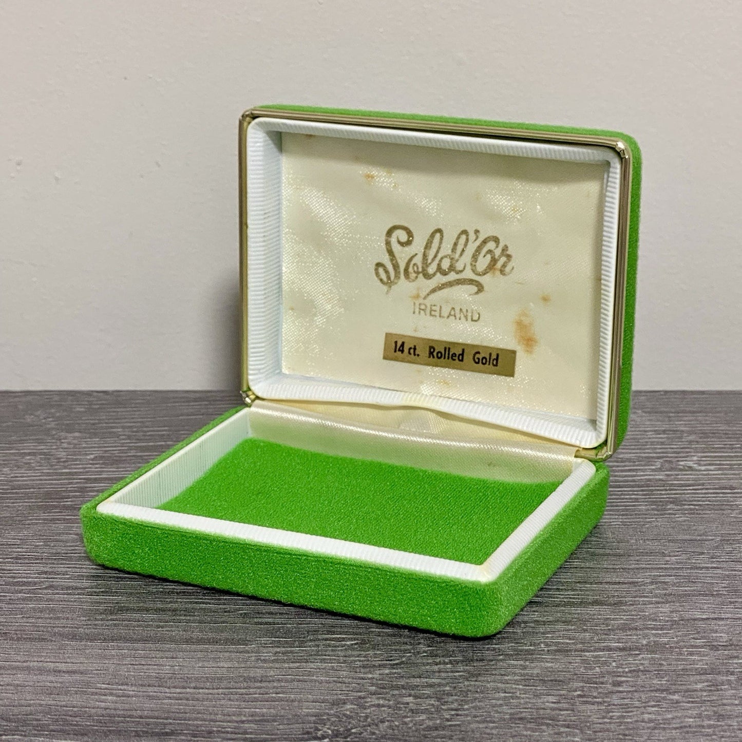 Vintage Sol D’or Jewellery Box With Flip Up Lid Rolled Gold Ireland VGC Rare