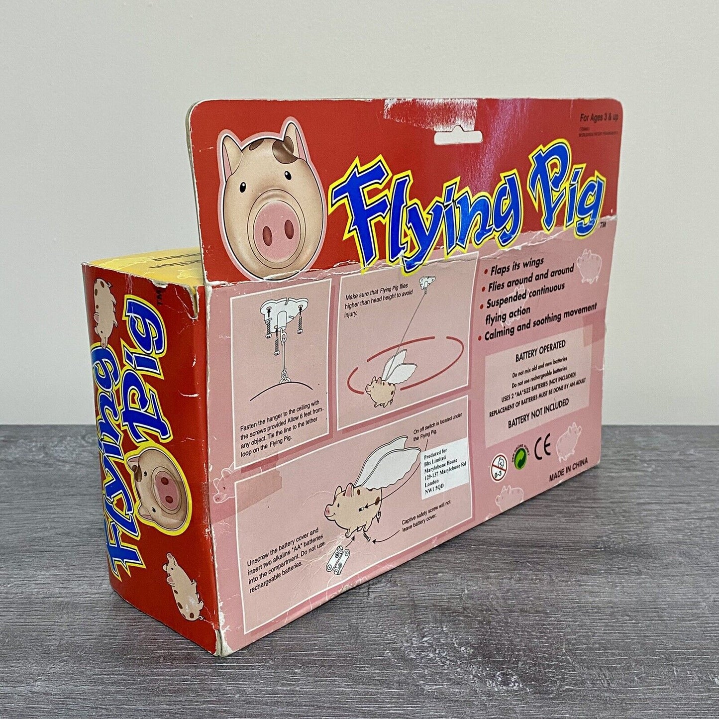 Vintage Flying Pig The Original Battery Operated Wings Mobile Boxed Rare BNIB