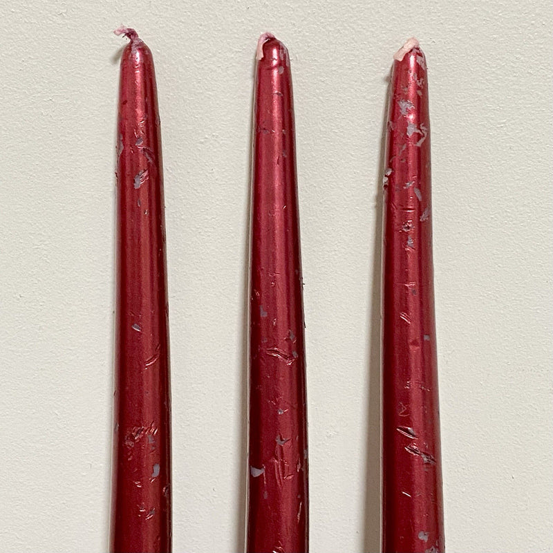 3x Red Pillar Candles Christmas Decoration Pack Of 3 Traditional Xmas Colour Set