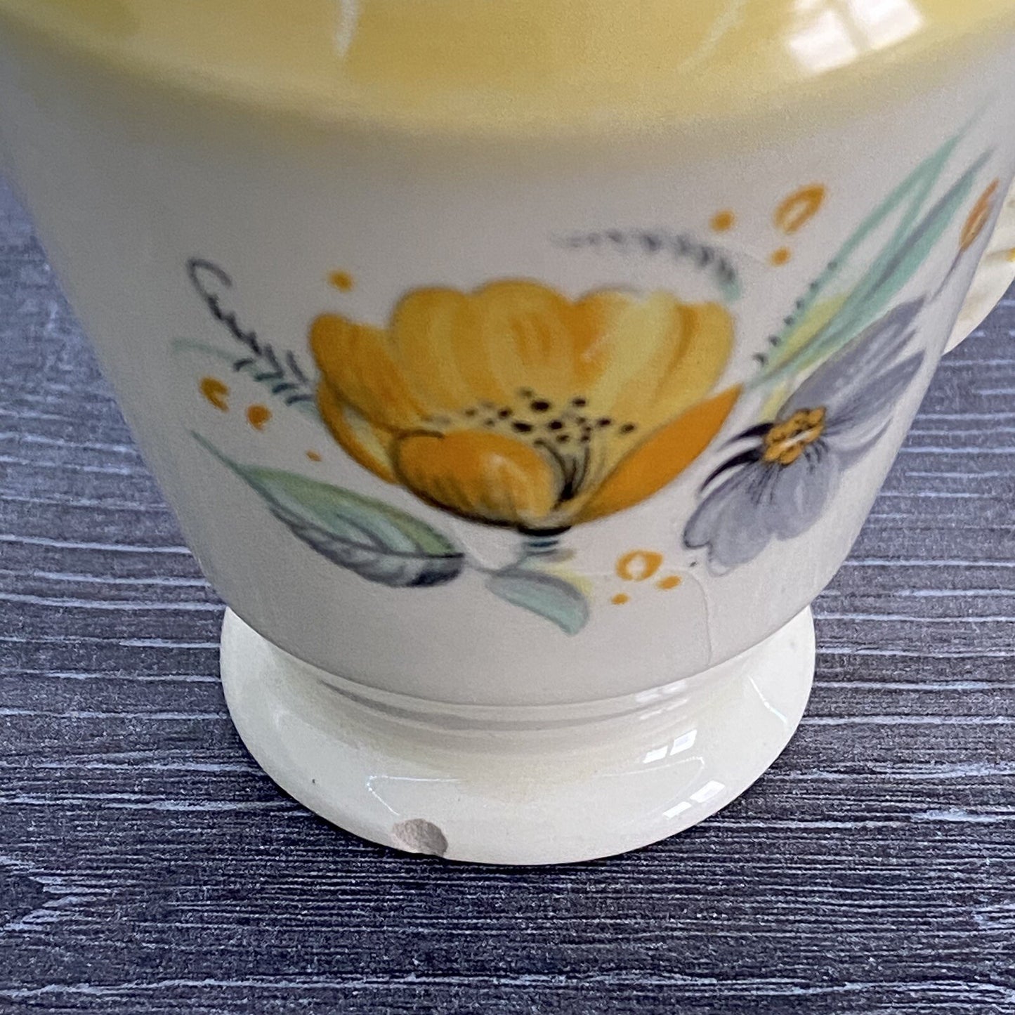 Vintage Newhall England Pottery Jug Fortuna Shape Art Deco Floral Hand Painted