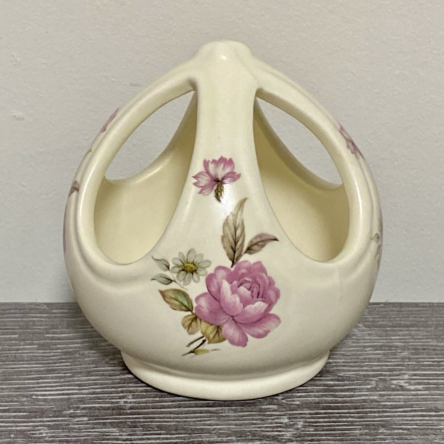 Vintage Floral Vase Tea Light Candle Holder Purbeck Gifts Poole Dorset England