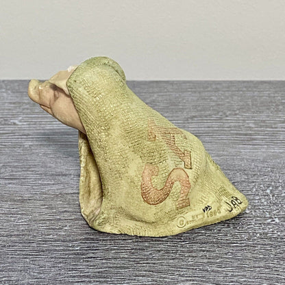 Border Fine Arts Pig Saxa Sack by Anne Butler Scotland 1990 Collectible Figurine
