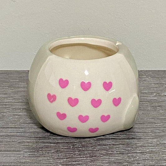 Small Round Ceramic Pot Dish With Hearts Heart Plant Pot Planter Bud Vase Holder