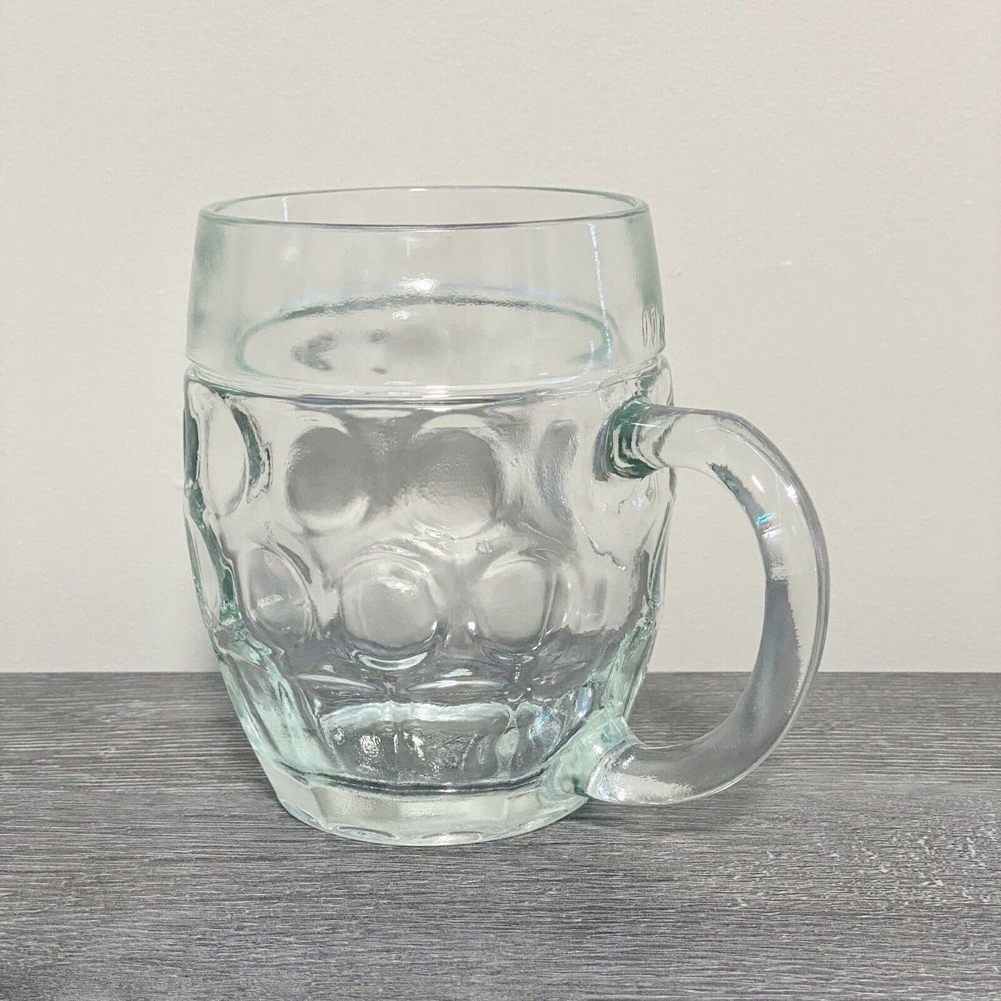 Traditional Dimple Pint Heavy Lager Beer Pub Mug Glass & Handle SB Austria Rare