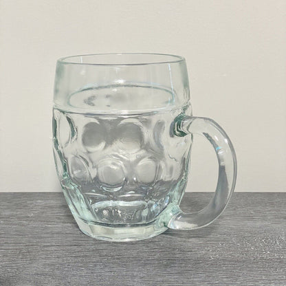 Traditional Dimple Pint Heavy Lager Beer Pub Mug Glass & Handle SB Austria Rare