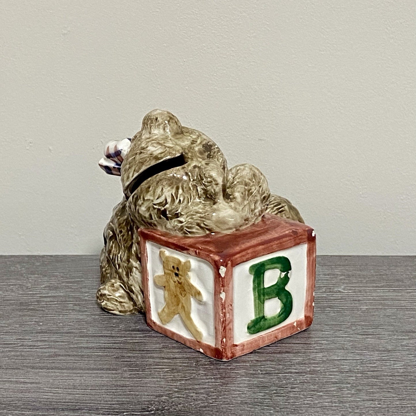 Unique Teddy Bear Themed Money Box Piggy Bank Coin Storage Art Decorative Rare