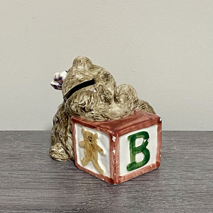 Unique Teddy Bear Themed Money Box Piggy Bank Coin Storage Art Decorative Rare