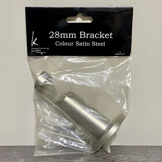 Kestrel Curtain 28mm Barrel Bracket Metal Satin Steel Colour Kit BBRKT28S Rare