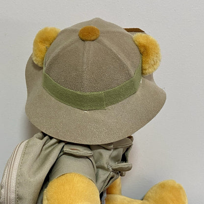 Official Disney World Winnie The Pooh Safari Plush With Rucksack Soft Toy Rare