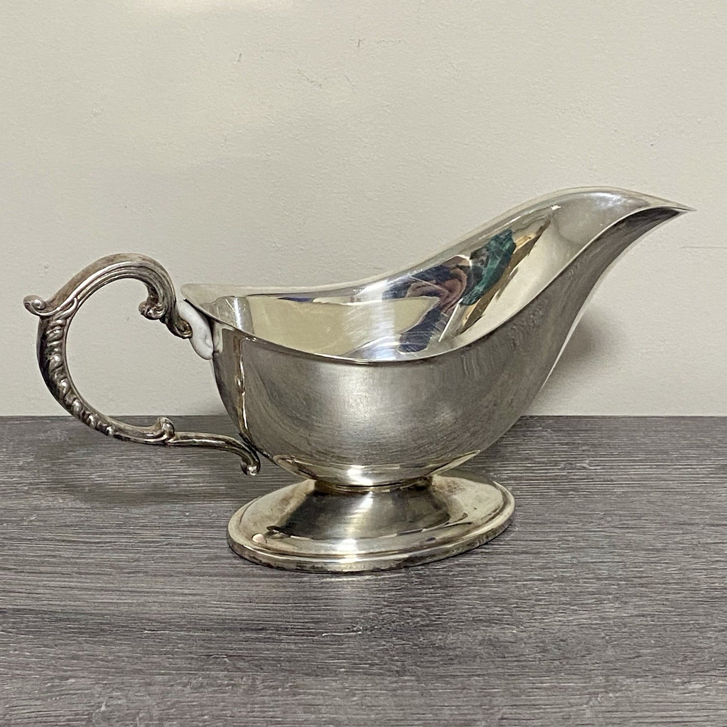 Vintage Silverplate Gravy Sauce Boat Retro Art Silver Plate Broken Handle Spares