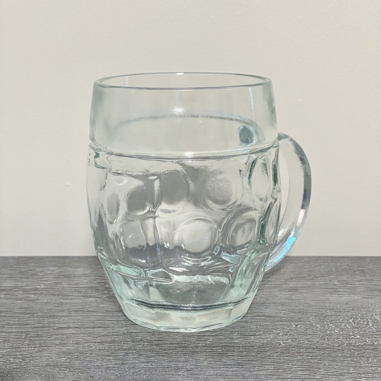 Traditional Dimple Pint Heavy Lager Beer Pub Mug Glass & Handle SB Austria Rare