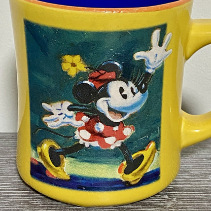 Official Disney Store Minnie Mouse Coffee Mug Yellow Vintage Retro Tea Cup Rare
