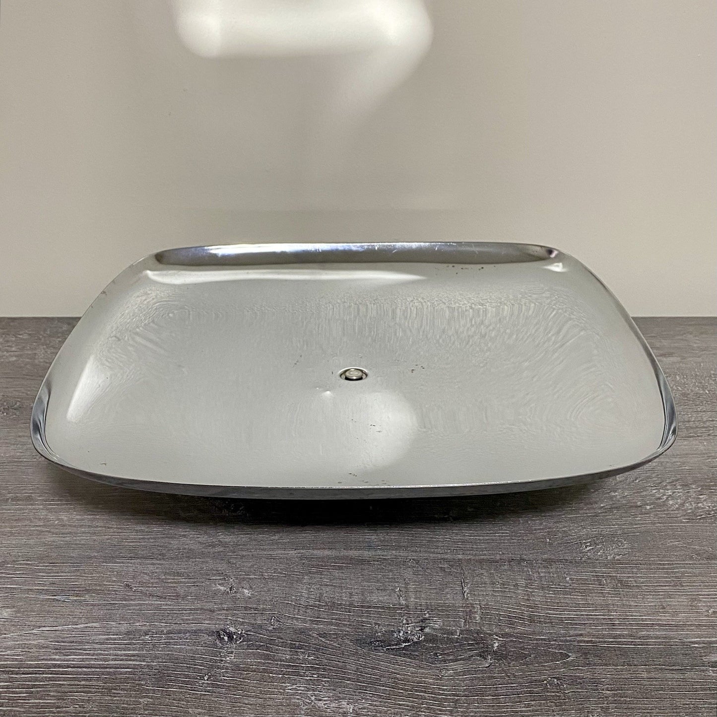 Vintage Milbern Creations 13” Square Chrome Spinning Cake Appetizer Serving Tray