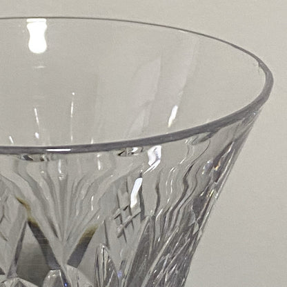 Vintage Small Round Cut Crystal Glass Vase Art Deco Diamond Pattern Retro Style