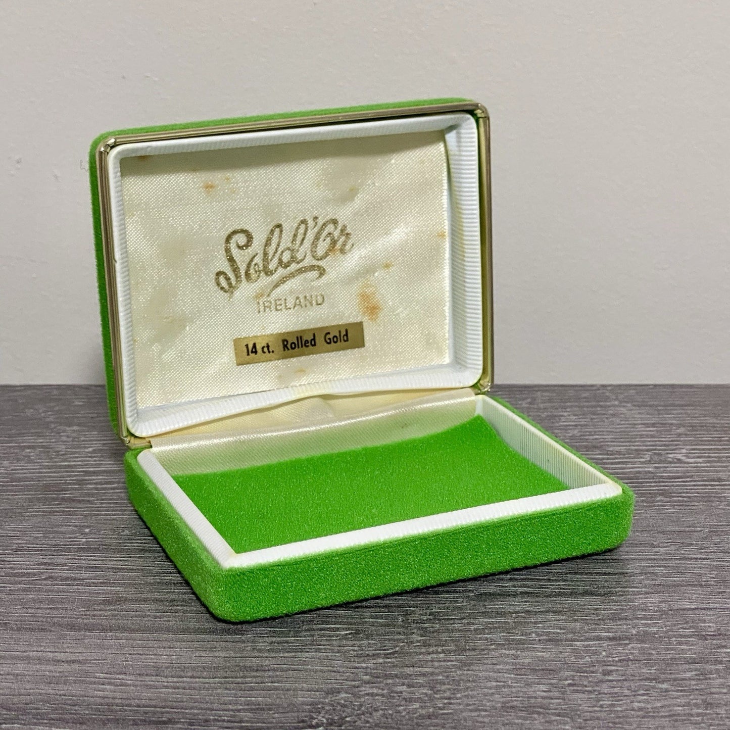 Vintage Sol D’or Jewellery Box With Flip Up Lid Rolled Gold Ireland VGC Rare