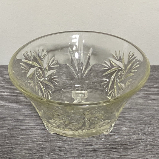 Vintage Small Pressed Glass Fruit Dessert Bowl Art Deco Footed Bonbon Sweet Dish
