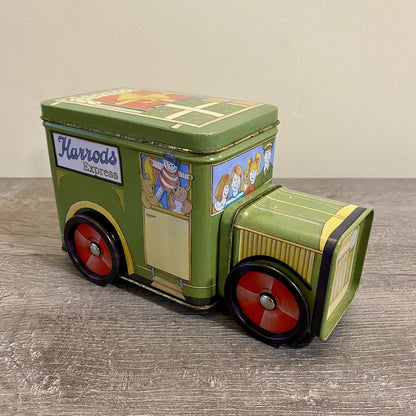 Vintage Harrods Express Truck Car With Moving Wheels & Lid Collectible Tin Rare