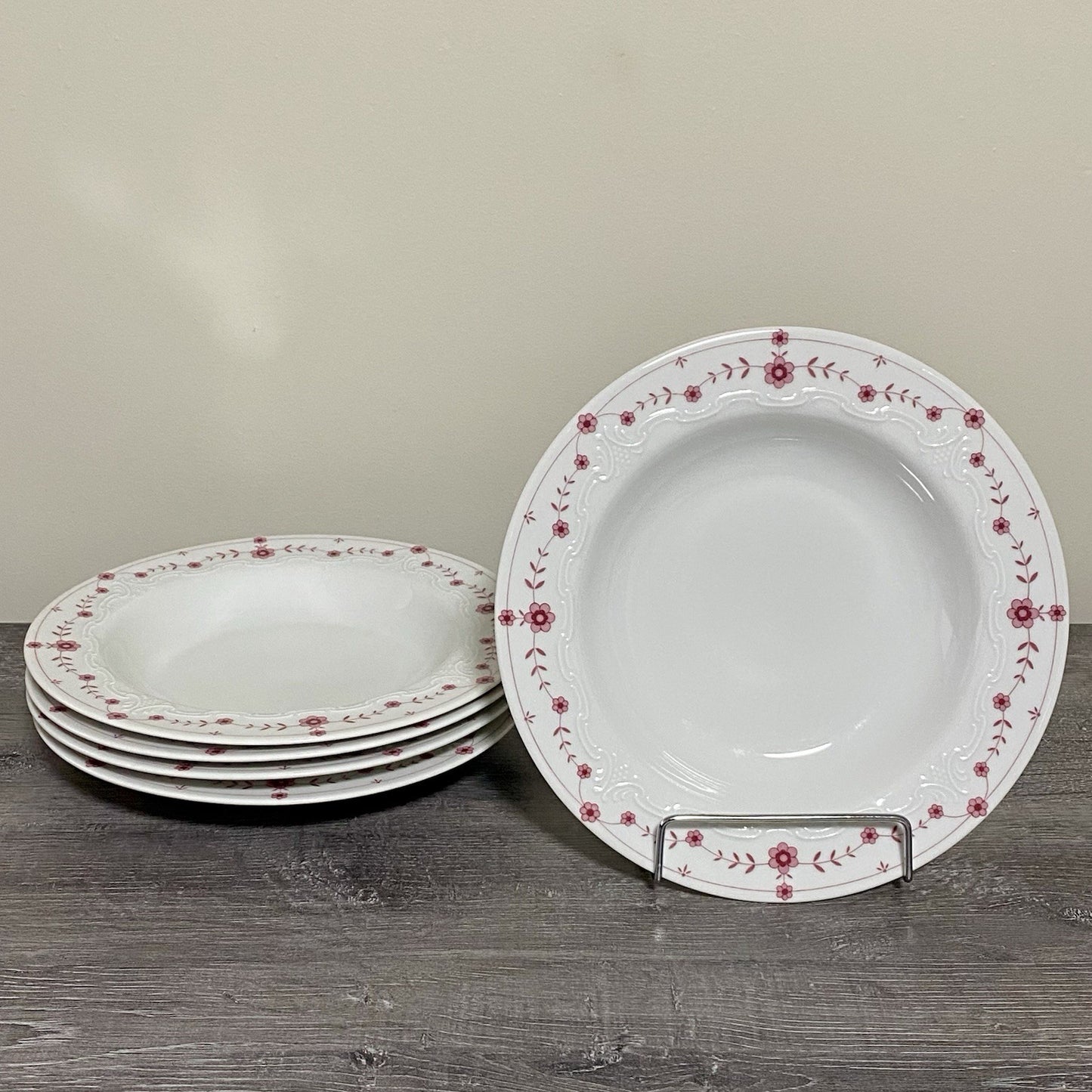 Scherzer Bavaria Art Deco Floral Round 9” Bowls Flower Dishes Set Of 5 Germany