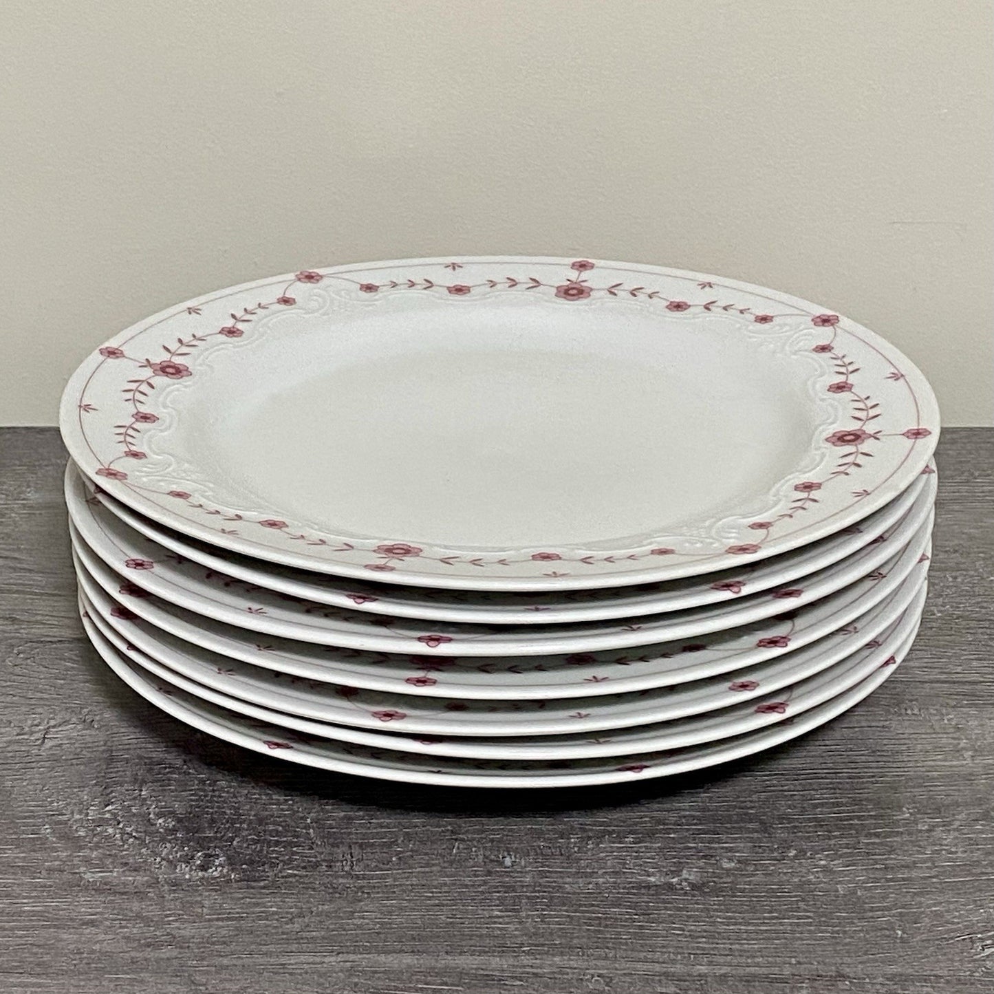 Scherzer Bavaria Art Deco Floral Round 9” Plates Flower Pattern Set Of 7 Germany