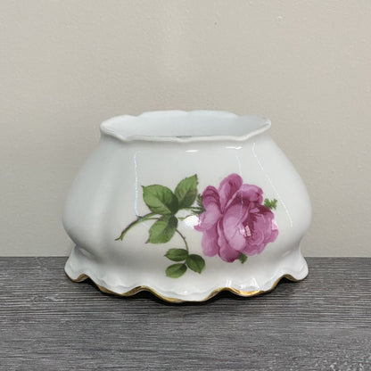 Vintage Bavaria Sugar Bowl & Creamer Jug Set Wild Rose Floral Design Gold Trim