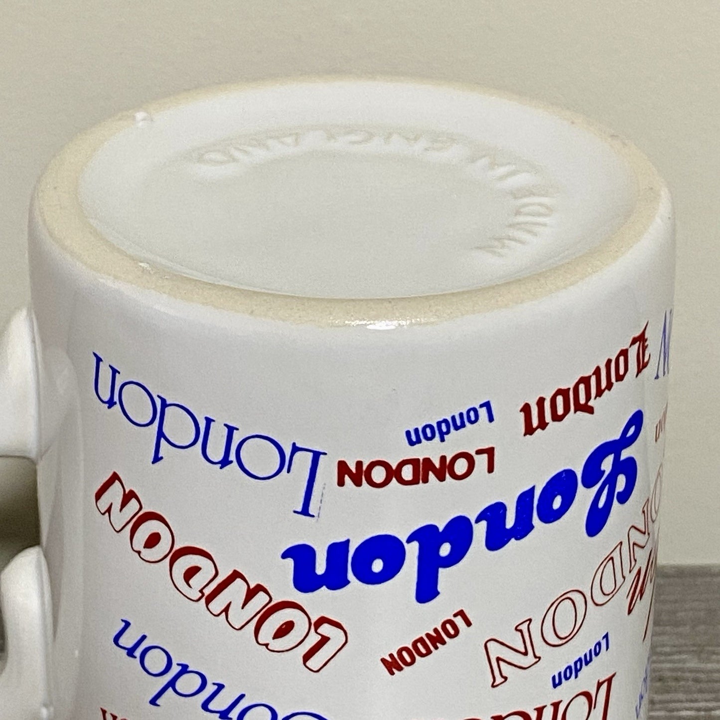 Vintage London Writing Fonts Coffee Mug Collectible Tea Cup Made In England Rare