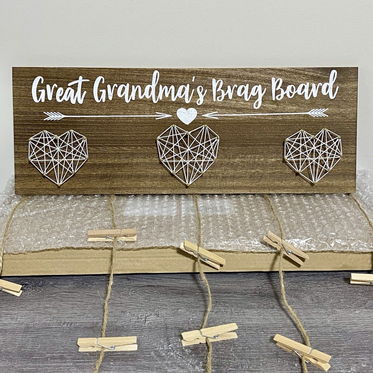 Great Grandma’s Brag Photo Board For Pictures Hanging Display Frame Mothers Gift