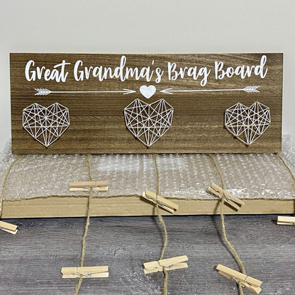 Great Grandma’s Brag Photo Board For Pictures Hanging Display Frame Mothers Gift