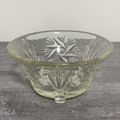 Vintage Small Pressed Glass Fruit Dessert Bowl Art Deco Footed Bonbon Sweet Dish