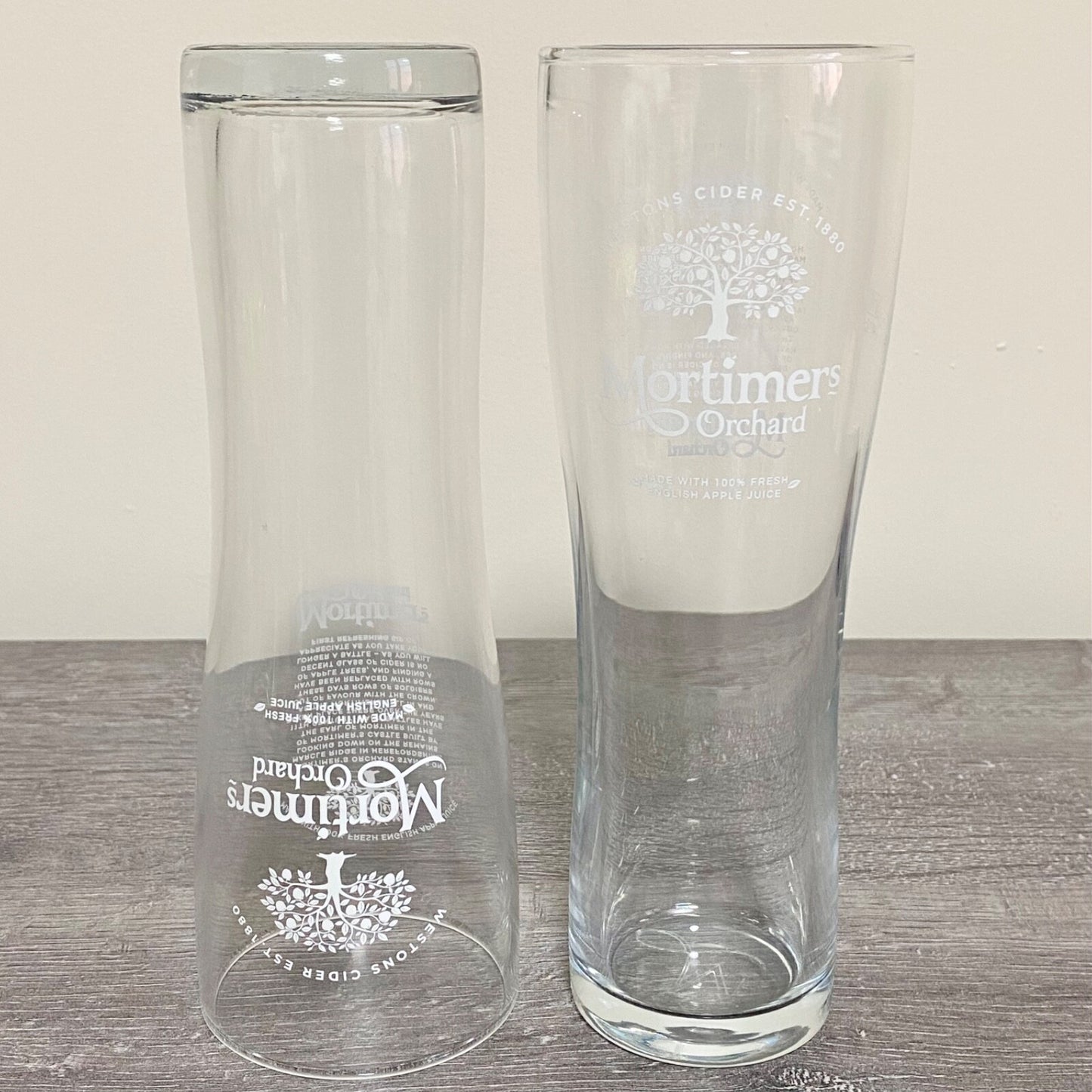 Mortimers Orchard Pint Glass Bar Pub Glasses Brand New - Choose Your Qty