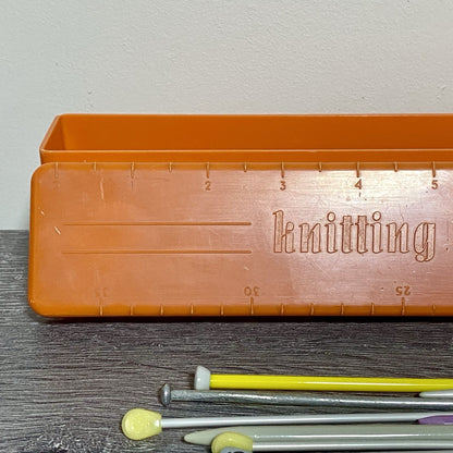 Knitting Needles Pins & Vintage Knit Tub Case Various Thickness Length Job Lot