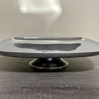Vintage Milbern Creations 13” Square Chrome Spinning Cake Appetizer Serving Tray