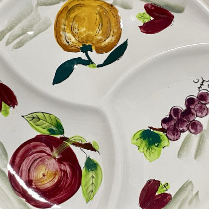 Ironstone Ware 3 Multi Section Round Serving Platter Dish Art Deco Apple Italian