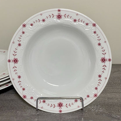 Scherzer Bavaria Art Deco Floral Round 9” Bowls Flower Dishes Set Of 5 Germany