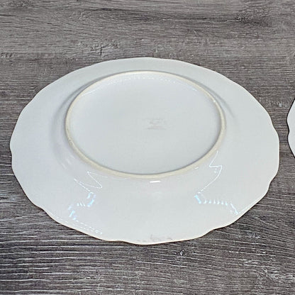 Vintage 2x Epiag Czechoslovakia Floral Plate Plates Rose Round Platter Czech Set