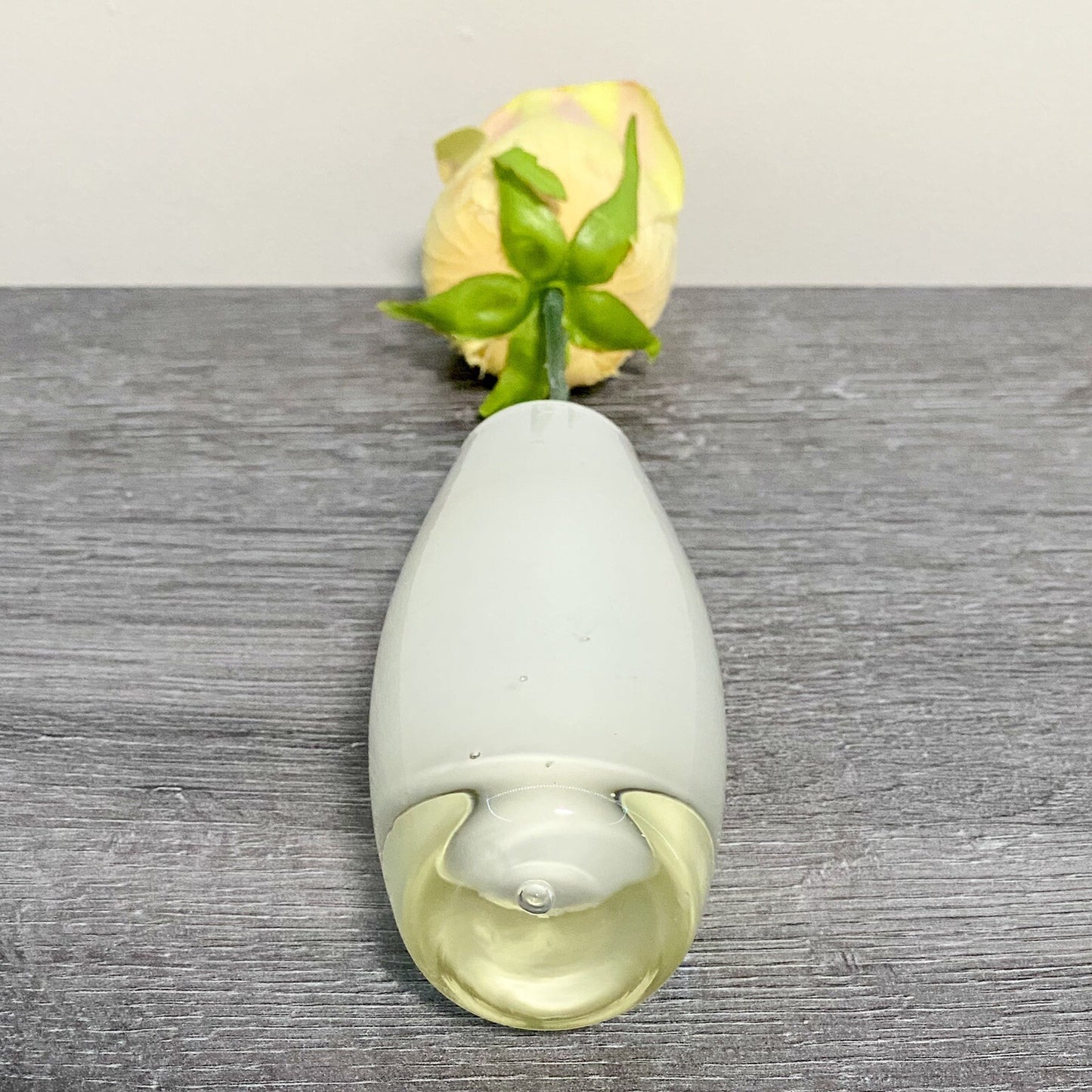 Small Artificial Rose Flower In Small Round Glass Vase All In One Decorative