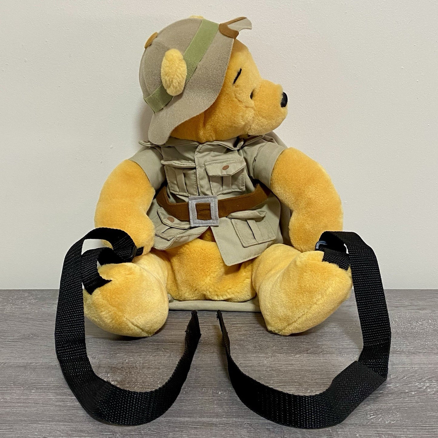 Official Disney World Winnie The Pooh Safari Plush With Rucksack Soft Toy Rare