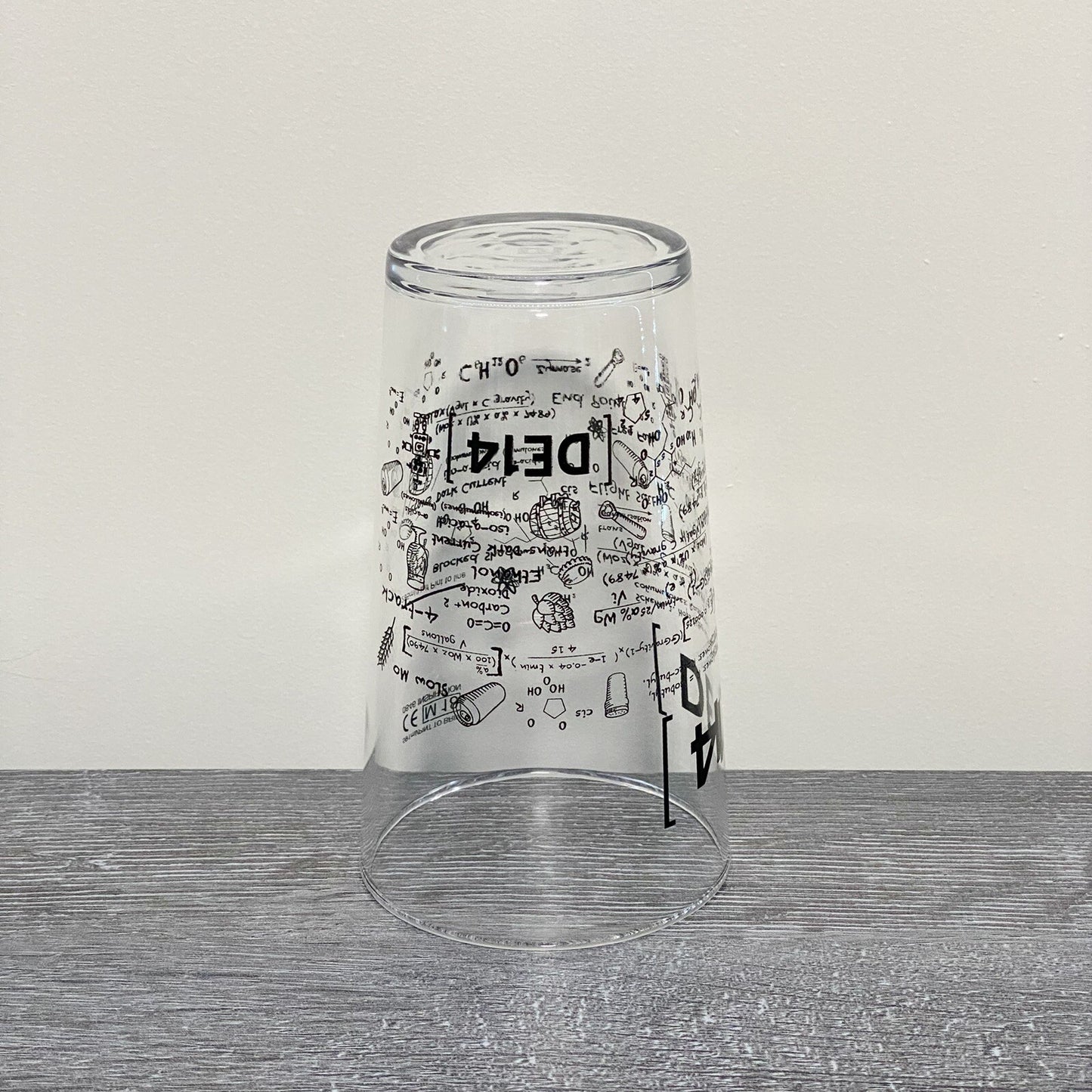 DE14 Math Science Learning Formula Scientific Pint Glass Bar Pub Glasses Rare