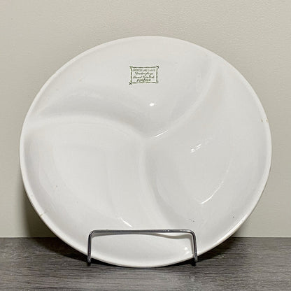 Ironstone Ware 3 Multi Section Round Serving Platter Dish Art Deco Apple Italian