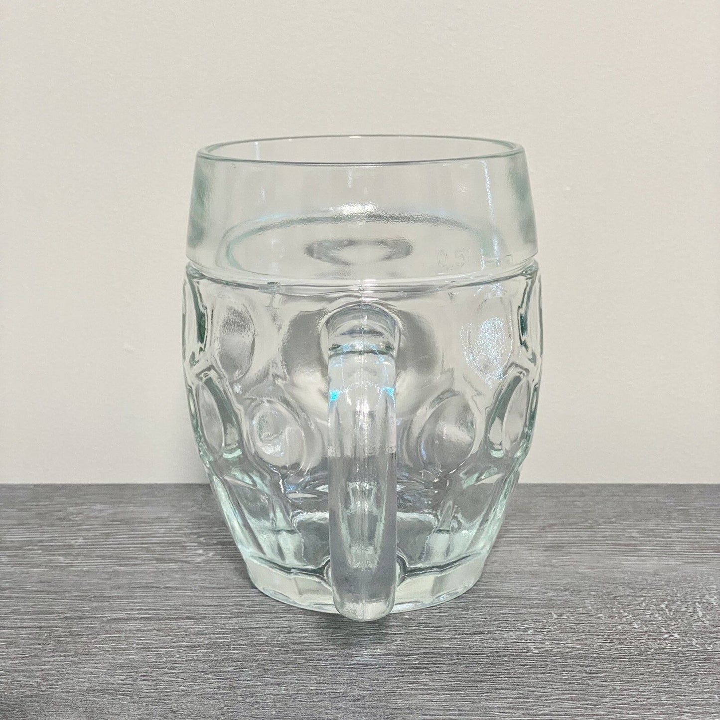 Traditional Dimple Pint Heavy Lager Beer Pub Mug Glass & Handle SB Austria Rare