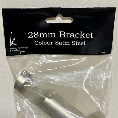 Kestrel Curtain 28mm Barrel Bracket Metal Satin Steel Colour Kit BBRKT28S Rare