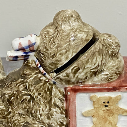 Unique Teddy Bear Themed Money Box Piggy Bank Coin Storage Art Decorative Rare