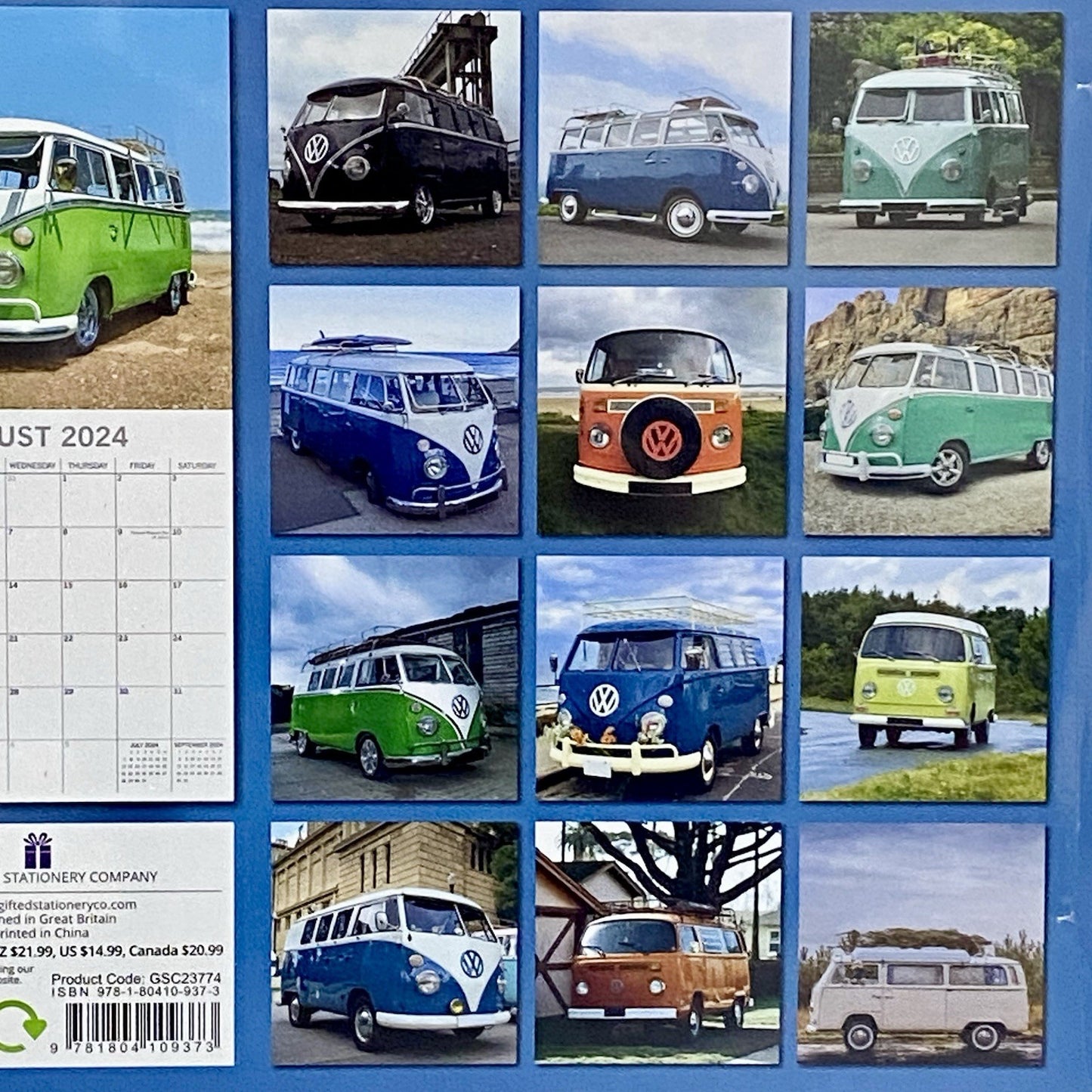 2024 Camper Vans Calendar Hippie Van Volkswagen Wall Hanging Art Deco Prints