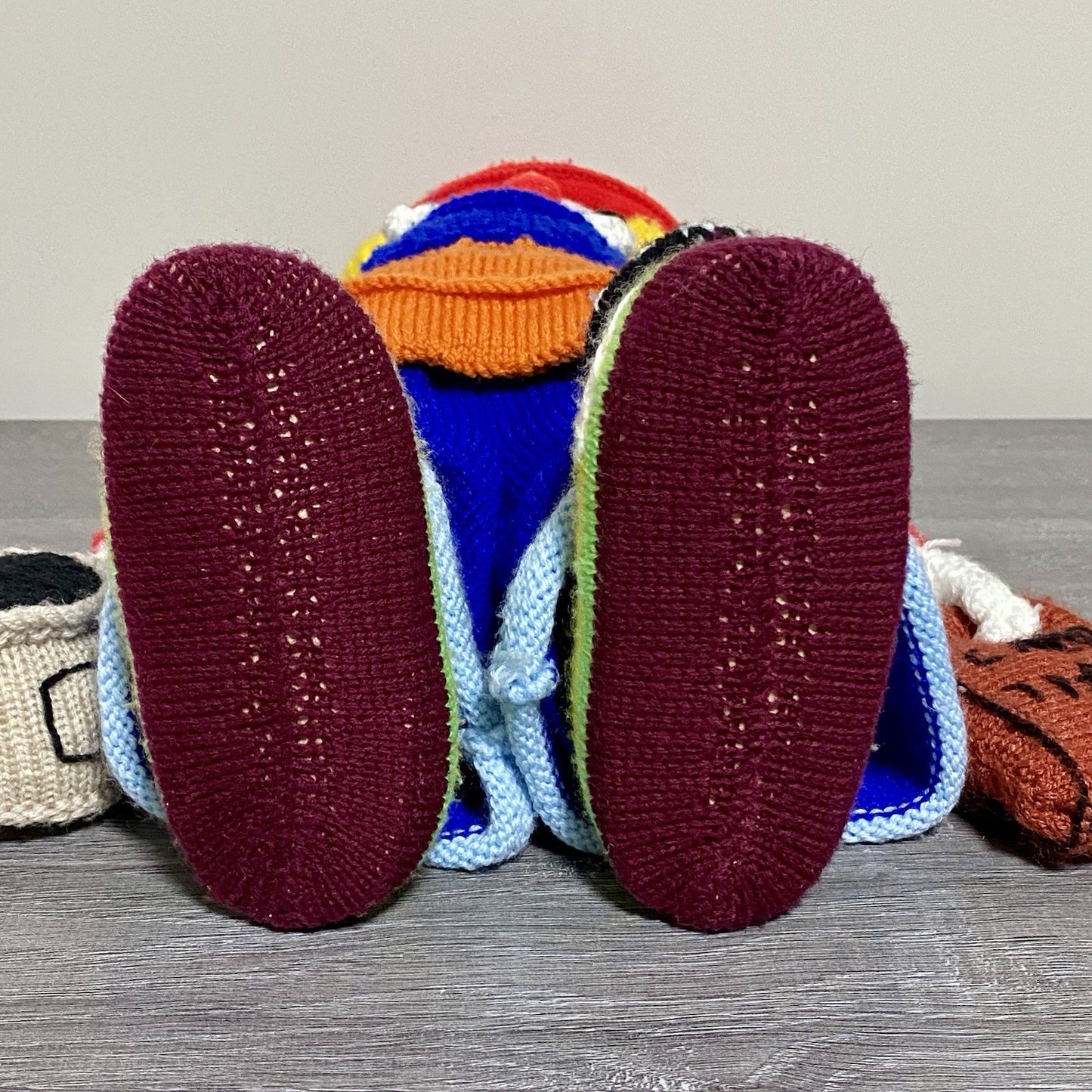 Vintage Jean Greenhowe Hand Knitted XXL Large Mechanic Clown Plush Soft Toy Rare