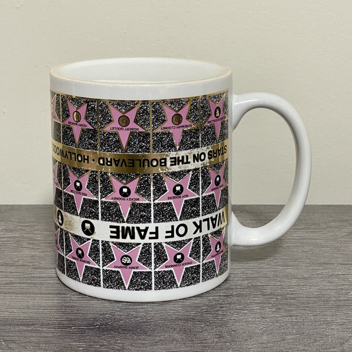 Vintage Hollywood Walk Of Fame Coffee Mug Tea Cup 1992 Famous Stars Celebrities
