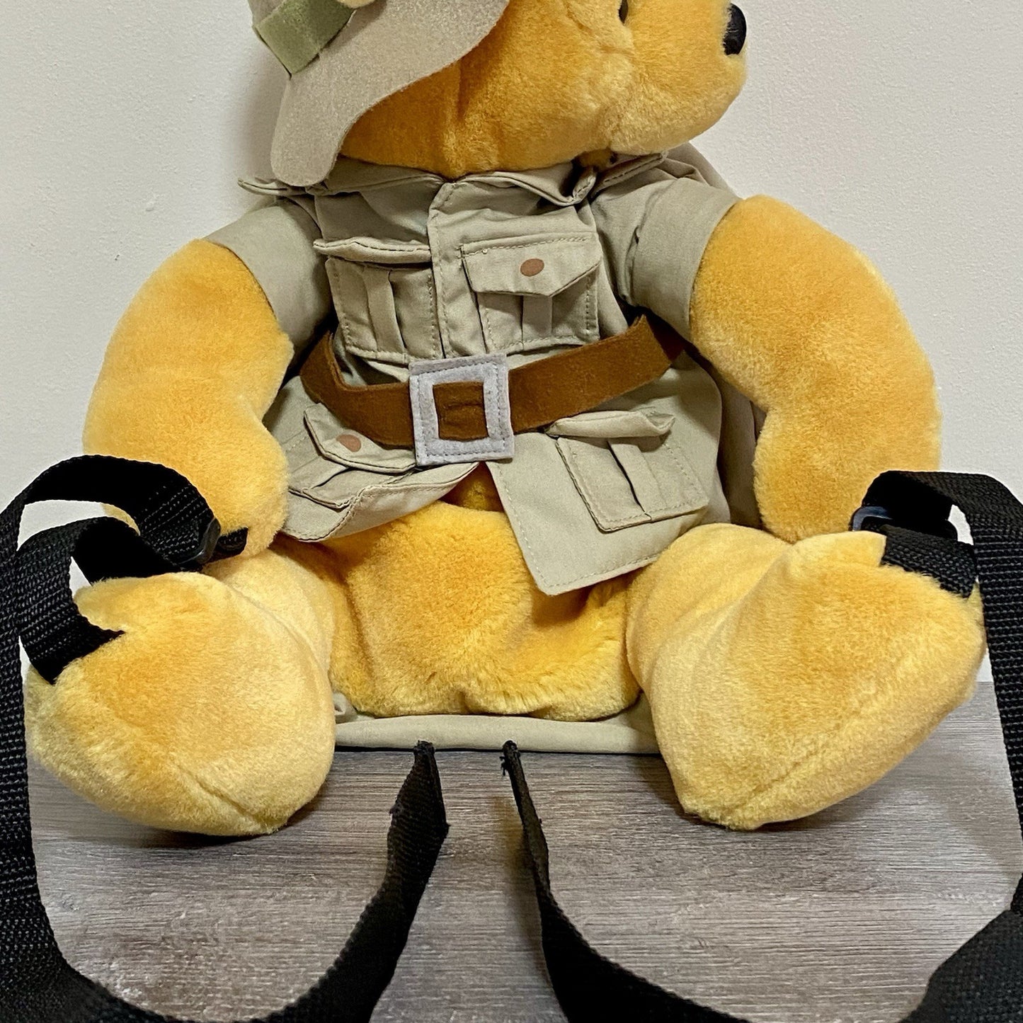 Official Disney World Winnie The Pooh Safari Plush With Rucksack Soft Toy Rare
