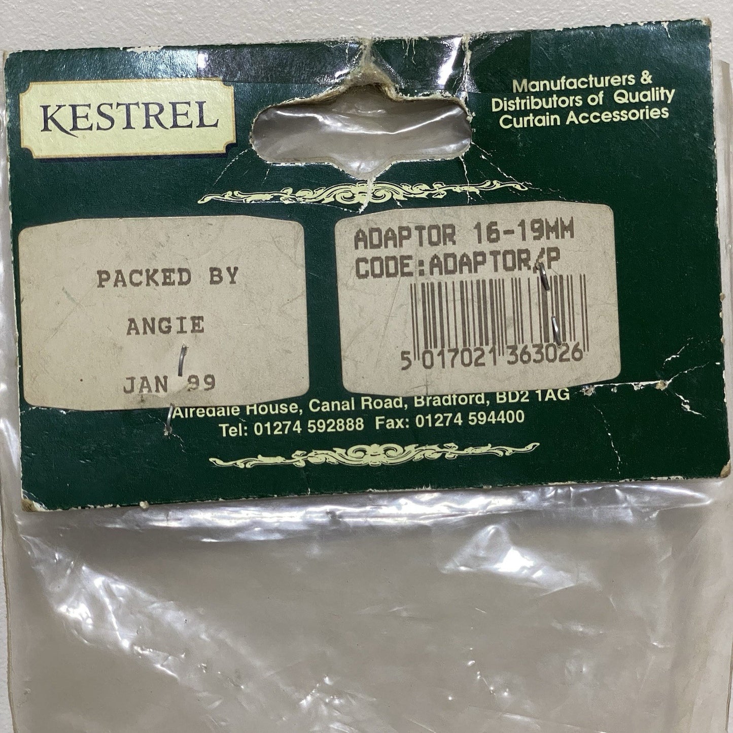 Vintage Kestrel Keltic Range Curtain Pole 16mm To 19mm Adapter Kit Black Rare
