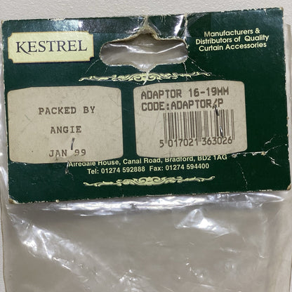 Vintage Kestrel Keltic Range Curtain Pole 16mm To 19mm Adapter Kit Black Rare