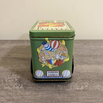 Vintage Harrods Express Truck Car With Moving Wheels & Lid Collectible Tin Rare