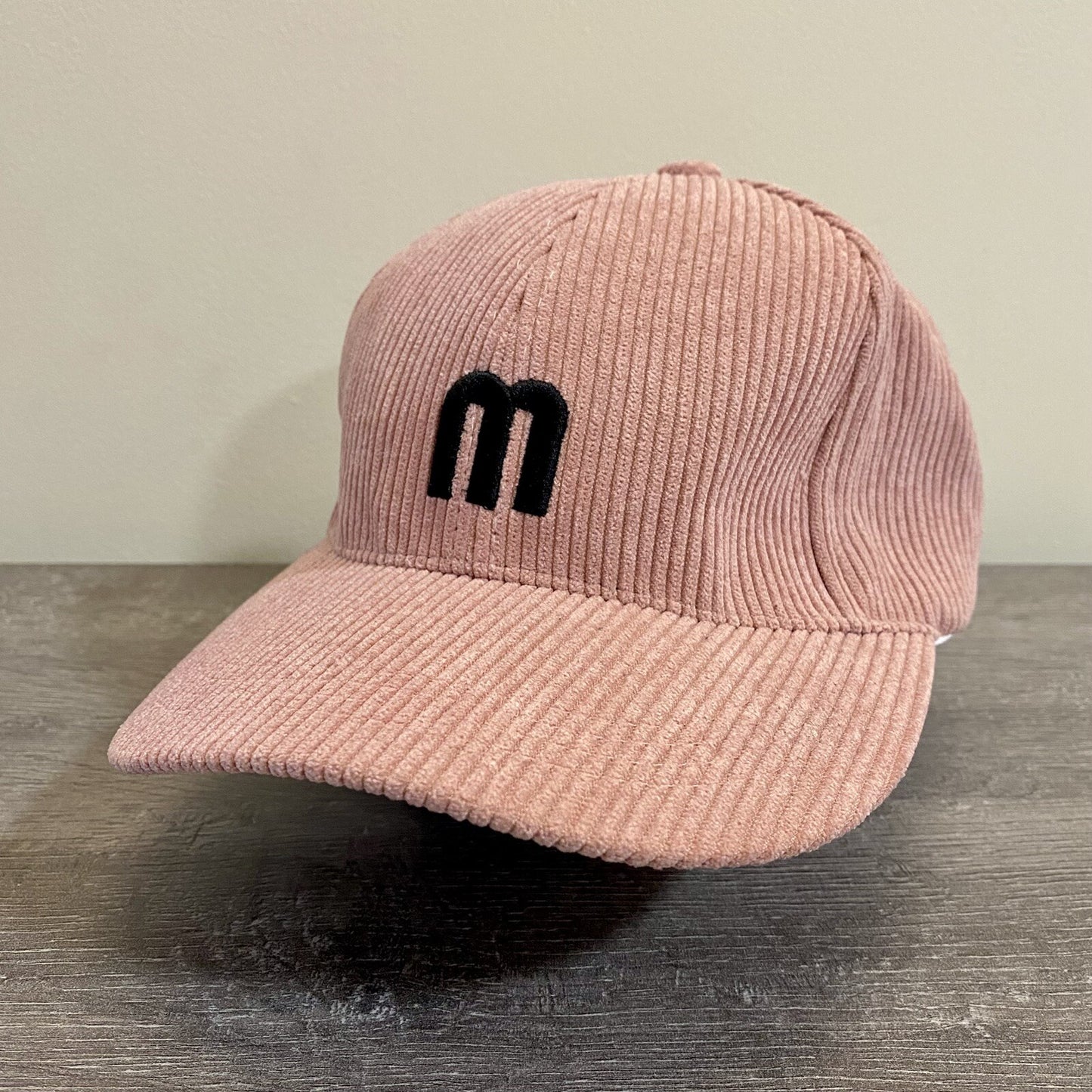 Pink Pale Brown “m” Baseball Adjustable Hat Soft Unisex Trucker Cap